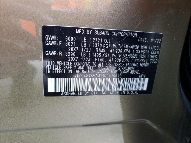 Photo 12 VIN: 4S4WMAMD1N3419610 - SUBARU ASCENT 