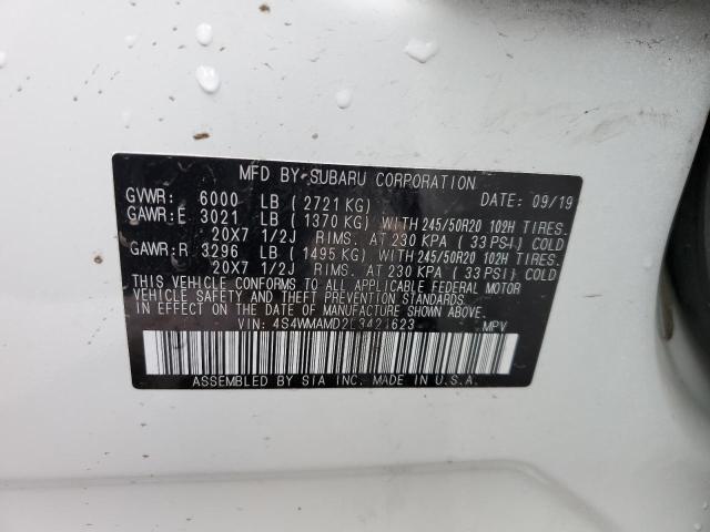 Photo 12 VIN: 4S4WMAMD2L3421623 - SUBARU ASCENT LIM 