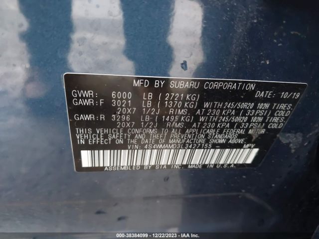 Photo 8 VIN: 4S4WMAMD3L3427155 - SUBARU ASCENT 