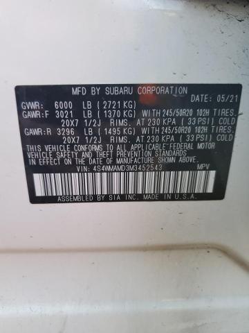 Photo 12 VIN: 4S4WMAMD3M3452543 - SUBARU ASCENT LIM 