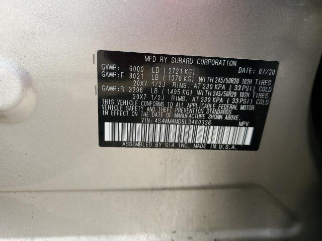 Photo 12 VIN: 4S4WMAMD5L3480326 - SUBARU ASCENT LIM 