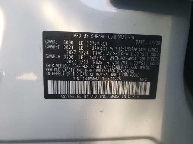 Photo 9 VIN: 4S4WMAMD7L3472275 - SUBARU ASCENT LIM 