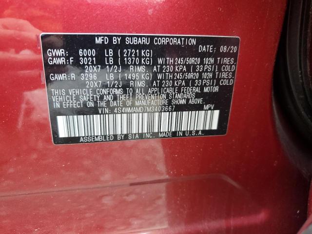 Photo 12 VIN: 4S4WMAMD7M3403667 - SUBARU ASCENT 