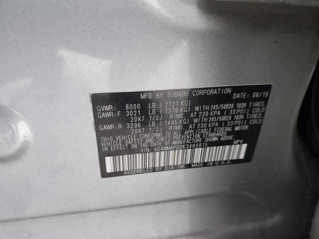 Photo 12 VIN: 4S4WMAPD0K3489915 - SUBARU ASCENT LIM 