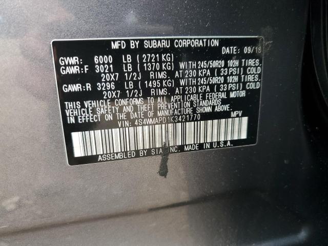 Photo 12 VIN: 4S4WMAPD1K3421770 - SUBARU ASCENT 