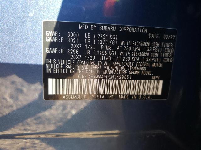 Photo 12 VIN: 4S4WMAPD2N3429851 - SUBARU ASCENT 