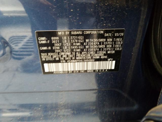 Photo 9 VIN: 4S4WMAPD4L3464968 - SUBARU ASCENT LIM 