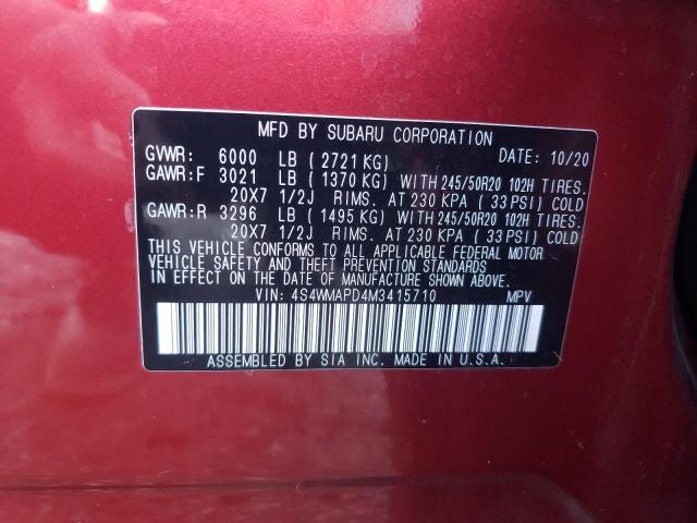 Photo 9 VIN: 4S4WMAPD4M3415710 - SUBARU ASCENT LIM 