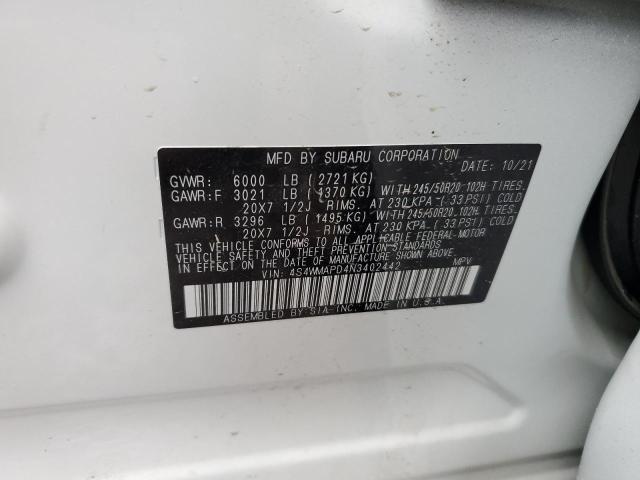 Photo 13 VIN: 4S4WMAPD4N3402442 - SUBARU ASCENT LIM 