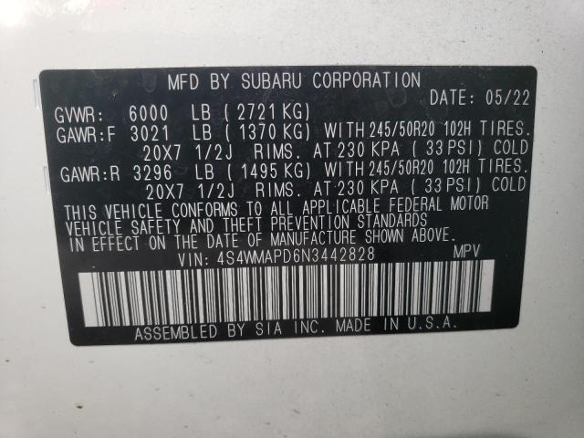 Photo 13 VIN: 4S4WMAPD6N3442828 - SUBARU ASCENT 