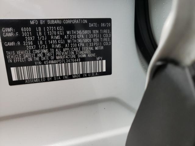 Photo 9 VIN: 4S4WMAPD7L3476449 - SUBARU ASCENT LIM 