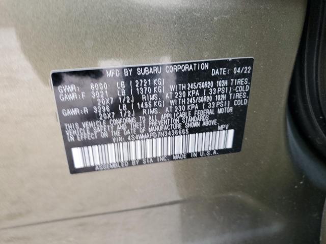 Photo 12 VIN: 4S4WMAPD7N3436665 - SUBARU ASCENT LIM 