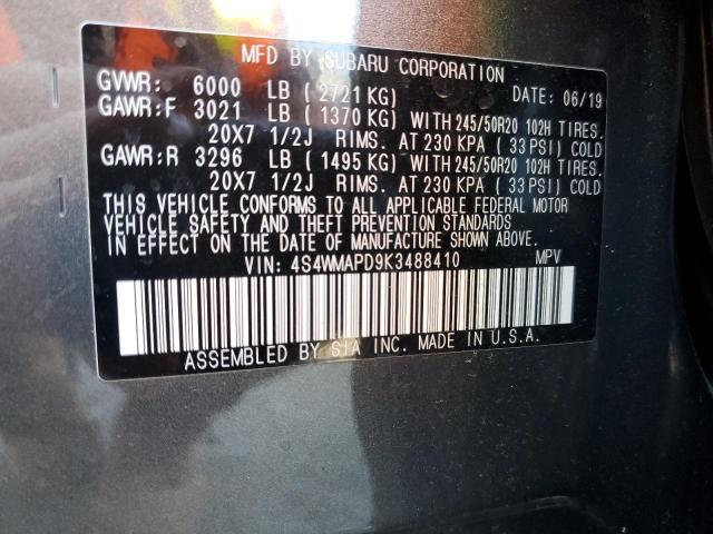 Photo 12 VIN: 4S4WMAPD9K3488410 - SUBARU ASCENT 