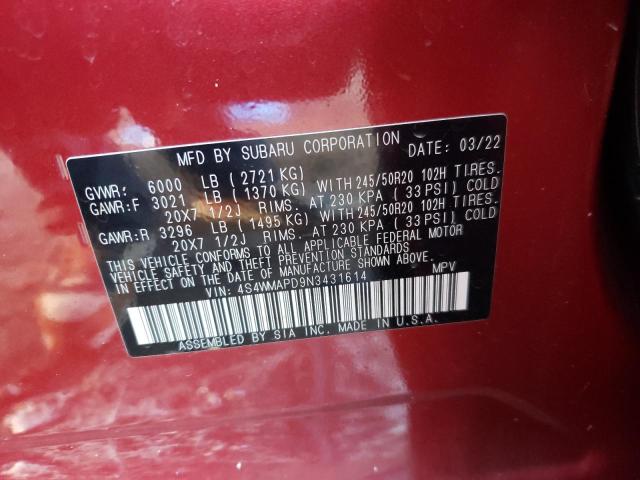 Photo 11 VIN: 4S4WMAPD9N3431614 - SUBARU ASCENT 