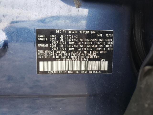 Photo 13 VIN: 4S4WMARD0K3434703 - SUBARU ASCENT 