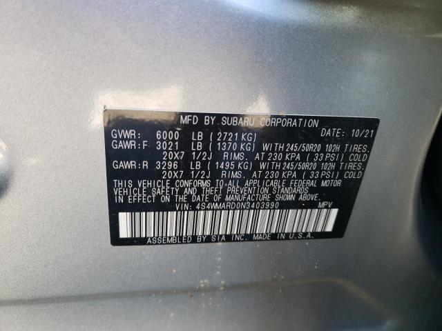 Photo 12 VIN: 4S4WMARD0N3403990 - SUBARU ASCENT TOU 