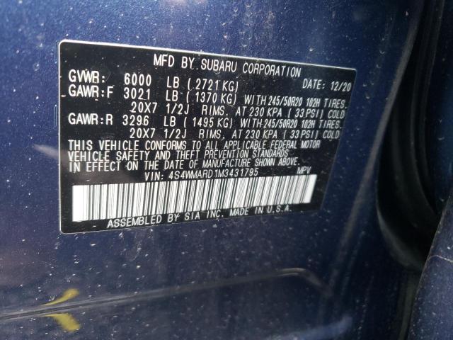 Photo 9 VIN: 4S4WMARD1M3431795 - SUBARU ASCENT TOU 