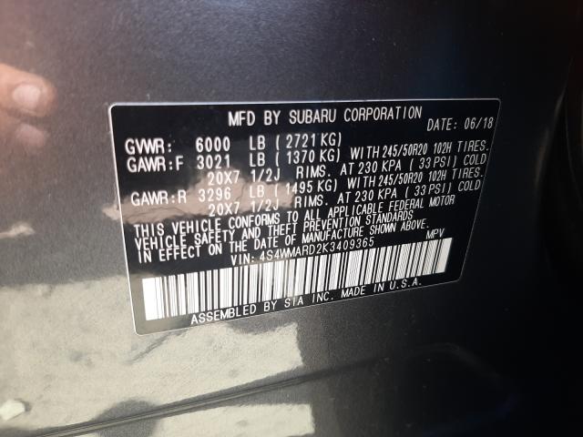 Photo 9 VIN: 4S4WMARD2K3409365 - SUBARU ASCENT TOU 