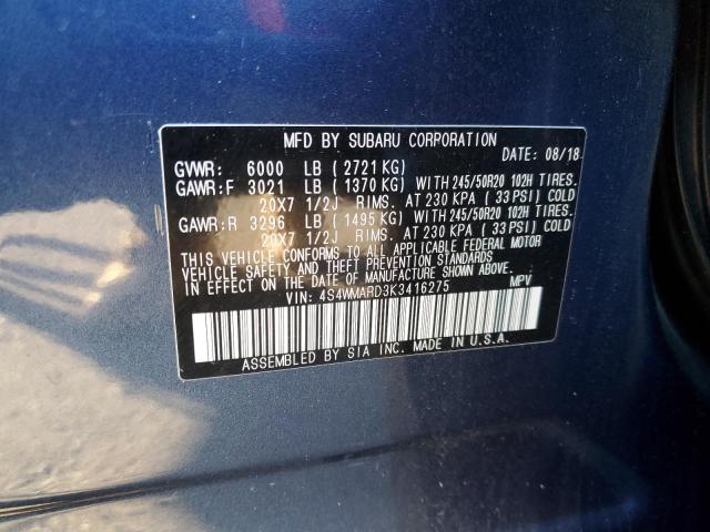 Photo 12 VIN: 4S4WMARD3K3416275 - SUBARU ASCENT 