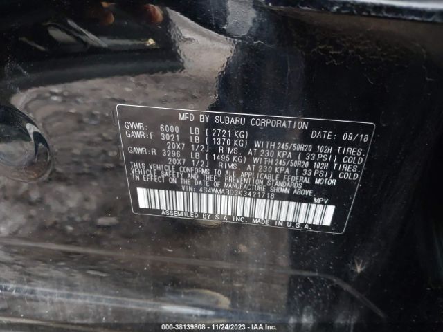 Photo 8 VIN: 4S4WMARD3K3421718 - SUBARU ASCENT 