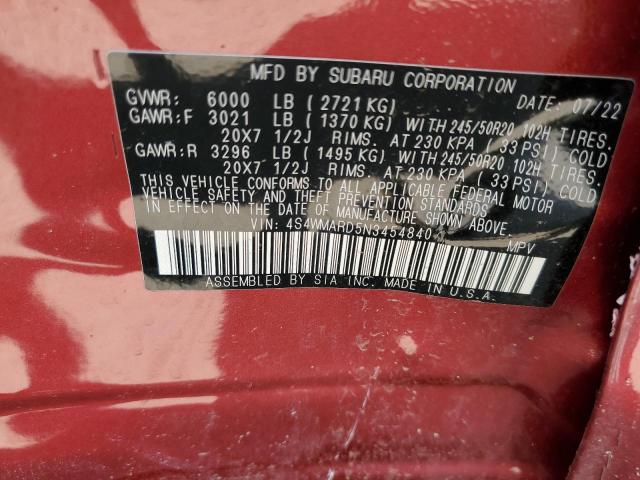 Photo 12 VIN: 4S4WMARD5N3454840 - SUBARU ASCENT TOU 