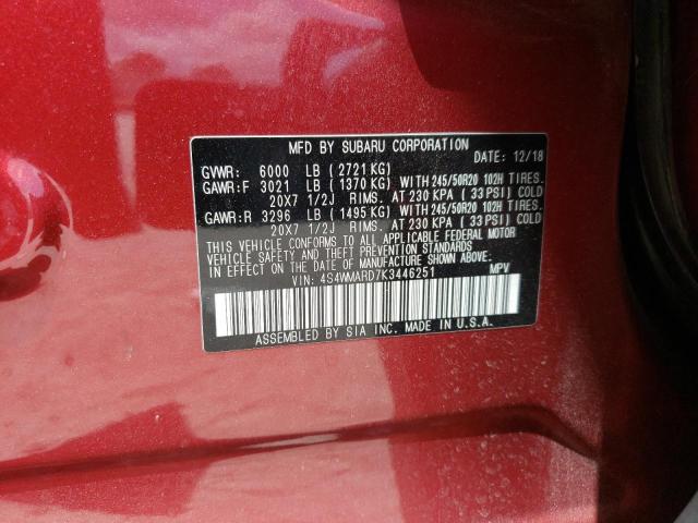 Photo 12 VIN: 4S4WMARD7K3446251 - SUBARU ASCENT TOU 