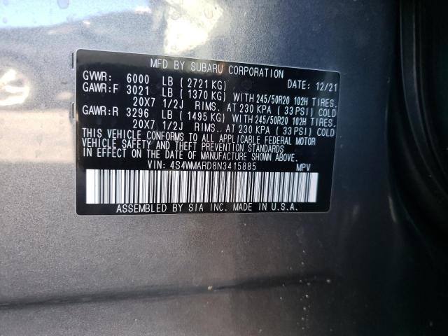 Photo 12 VIN: 4S4WMARD8N3415885 - SUBARU ASCENT TOU 