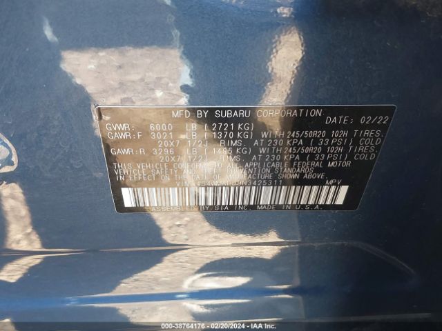 Photo 8 VIN: 4S4WMARD9N3425311 - SUBARU ASCENT 