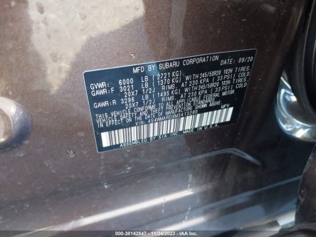 Photo 8 VIN: 4S4WMARDXM3413280 - SUBARU ASCENT 