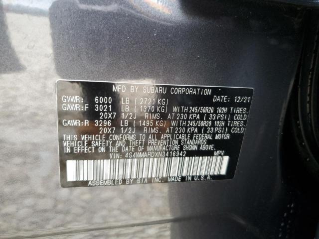 Photo 12 VIN: 4S4WMARDXN3416942 - SUBARU ASCENT TOU 