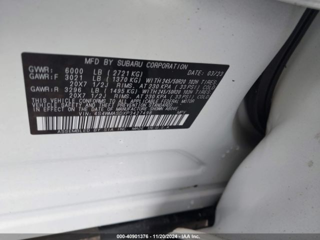 Photo 8 VIN: 4S4WMASDXP3427498 - SUBARU ASCENT 