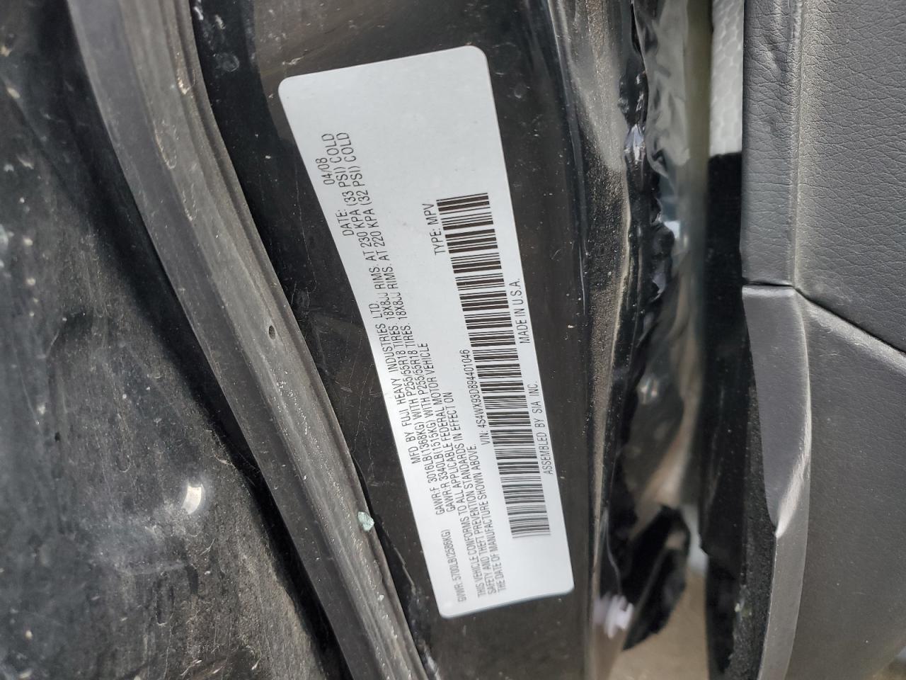 Photo 11 VIN: 4S4WX93D894401046 - SUBARU TRIBECA 