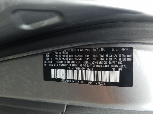 Photo 9 VIN: 4S4WX9GD6A4401738 - SUBARU TRIBECA LI 