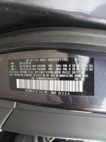 Photo 9 VIN: 4S4WX9KD4C4400517 - SUBARU TRIBECA LI 