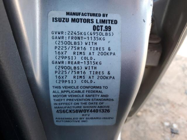 Photo 12 VIN: 4S6CK58W0Y4401326 - HONDA PASSPORT 