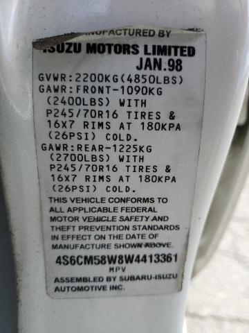 Photo 11 VIN: 4S6CM58W8W4413361 - HONDA PASSPORT 