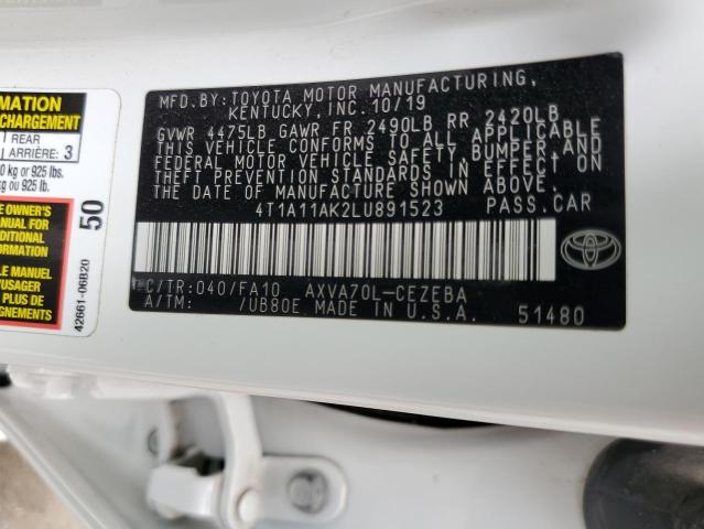 Photo 11 VIN: 4T1A11AK2LU891523 - TOYOTA CAMRY L 