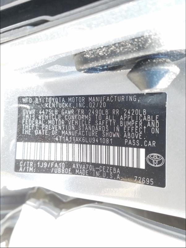 Photo 9 VIN: 4T1A11AK6LU941081 - TOYOTA CAMRY L 