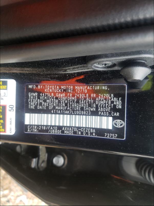 Photo 9 VIN: 4T1A11AK7LU909823 - TOYOTA CAMRY L 