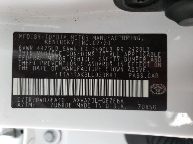 Photo 9 VIN: 4T1A11AK9LU939681 - TOYOTA CAMRY L 