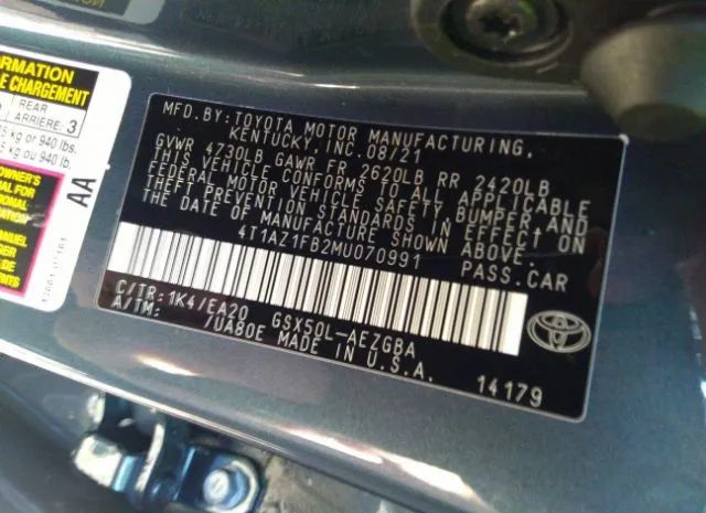 Photo 8 VIN: 4T1AZ1FB2MU070991 - TOYOTA AVALON 