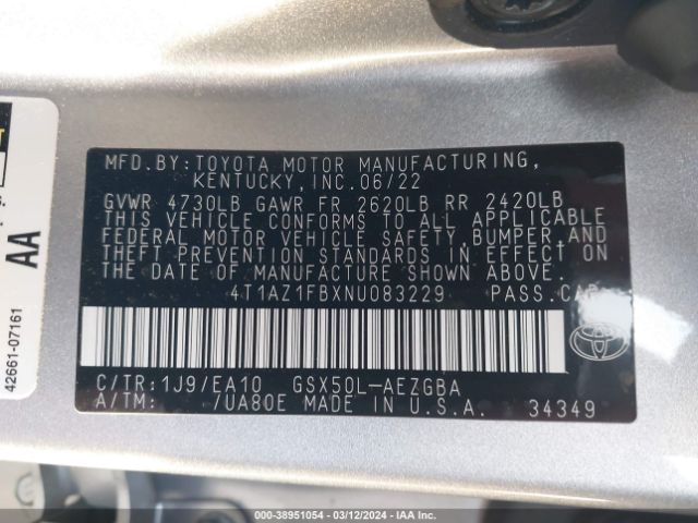 Photo 8 VIN: 4T1AZ1FBXNU083229 - TOYOTA AVALON 