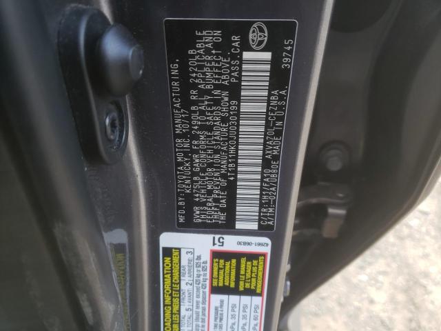 Photo 11 VIN: 4T1B11HK0JU030199 - TOYOTA CAMRY L 