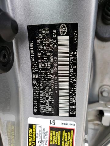 Photo 12 VIN: 4T1B11HK0JU040070 - TOYOTA CAMRY L 