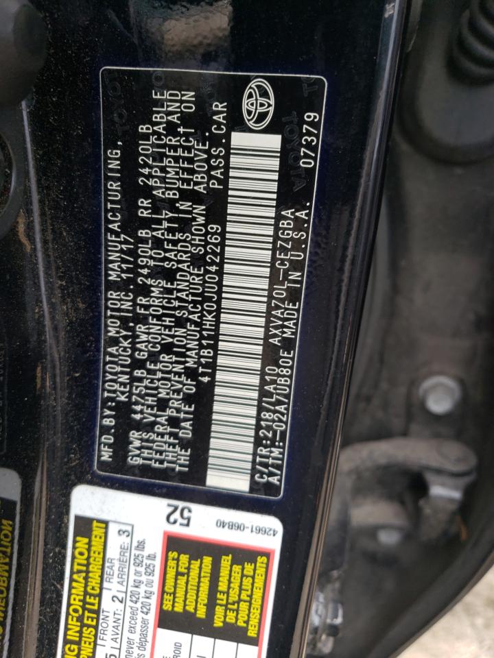 Photo 11 VIN: 4T1B11HK0JU042269 - TOYOTA CAMRY 