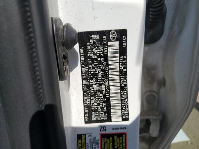 Photo 11 VIN: 4T1B11HK0JU072775 - TOYOTA CAMRY L 