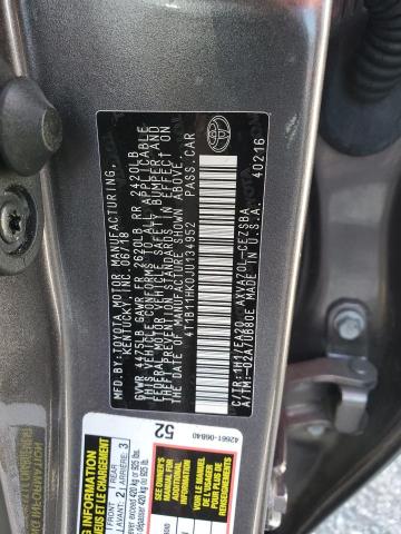 Photo 11 VIN: 4T1B11HK0JU134952 - TOYOTA CAMRY L 