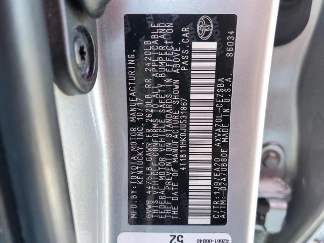 Photo 11 VIN: 4T1B11HK0JU531867 - TOYOTA CAMRY 