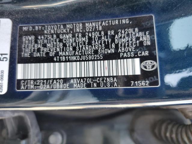 Photo 12 VIN: 4T1B11HK0JU590255 - TOYOTA CAMRY 