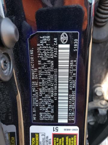 Photo 11 VIN: 4T1B11HK0JU608155 - TOYOTA CAMRY L 